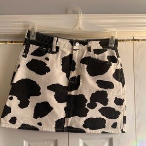Shein size small denim cow skirt!